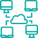 Ícone representando computadores conectados a uma nuvem, simbolizando a integração e sincronização de dados em múltiplos dispositivos através do software Immobile da Alterdata.